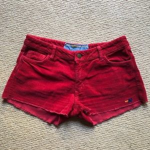 Vintage red corduroy shorts
